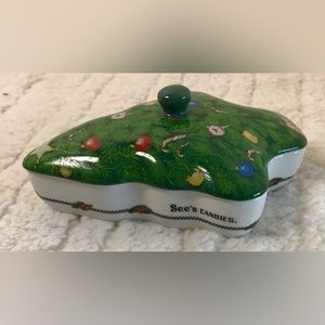 Like New! Vintage Sees candies Christmas tree trinket dish